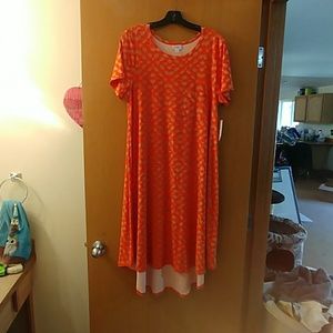 Lularoe orange carly dress
